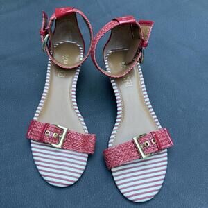 Sperry Lynnbrook Sandal Size 8 M Red And White Wedge